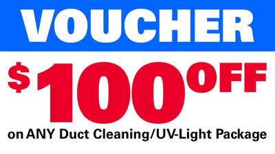 100 off any duct cleaning or uv light package