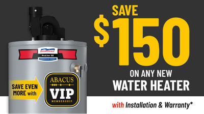 Save $150 on any new Water Heater