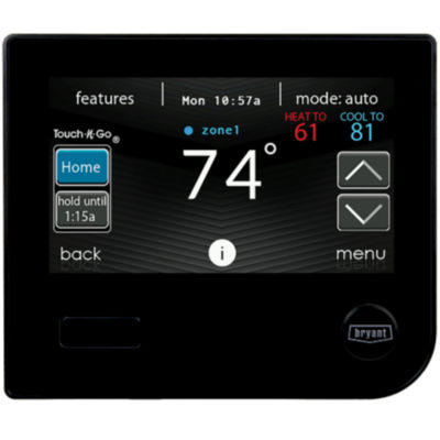 Infinity thermostat with AHHH on screen