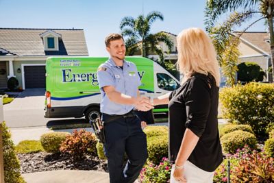 CoolToday technician shaking hands with a customer