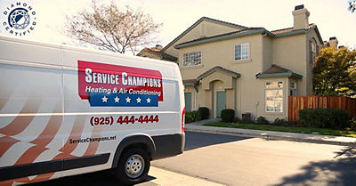 Service Champions Heating and Air Conditioning Van