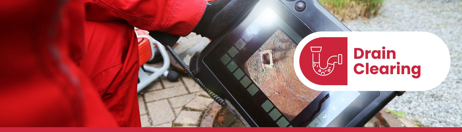 Plumber performing video inspection