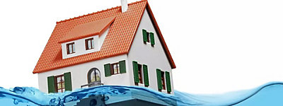 House model on water due to flooding - Thomas & Galbraith Heating, Cooling, & Plumbing