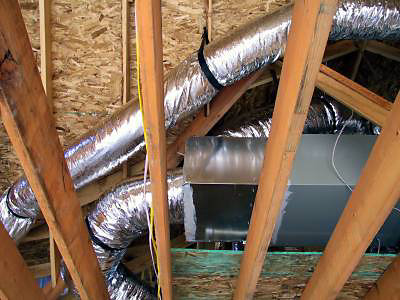 Duct ventilation in attic ceiling