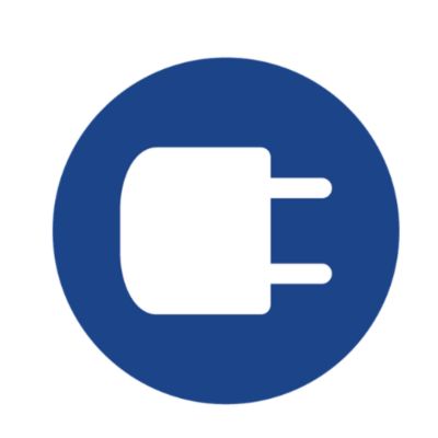 Blue Electrical Plug Icon