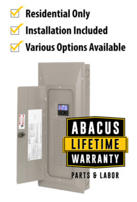 Electric Panels Lifetime Warranty Features: Residential Only, Installation Included, Various Options Available