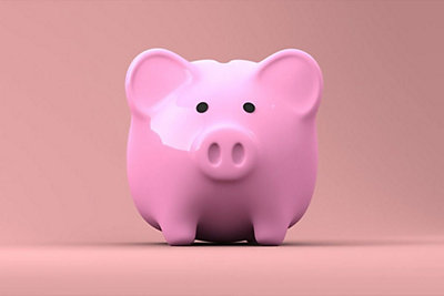 A simple porcelain pink piggy bank
