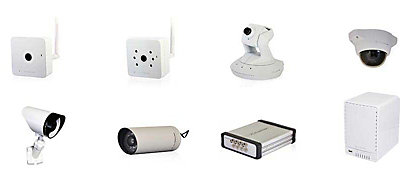 Various pieces of security camera equipment