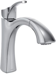 Brushed nickel bathroom faucet