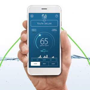 iphone screen showing Flo by Moen application 