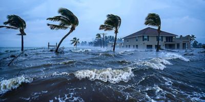 A Florida neighborhood flooded during a hurricane