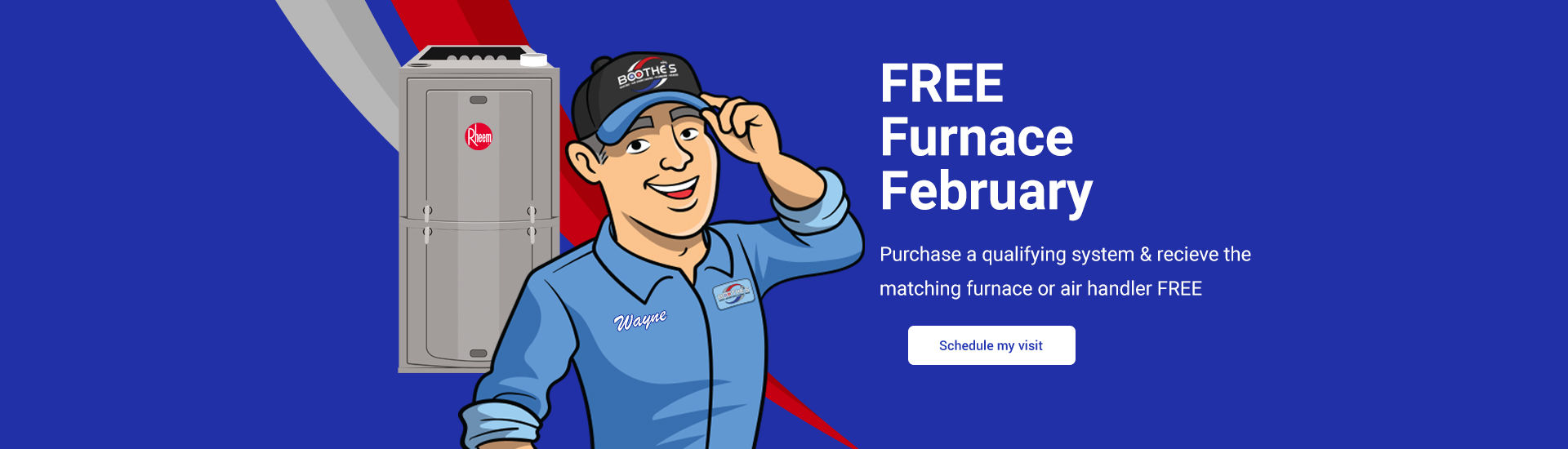 Free Furnace Feb coupon with furnace unit and rheem logo 