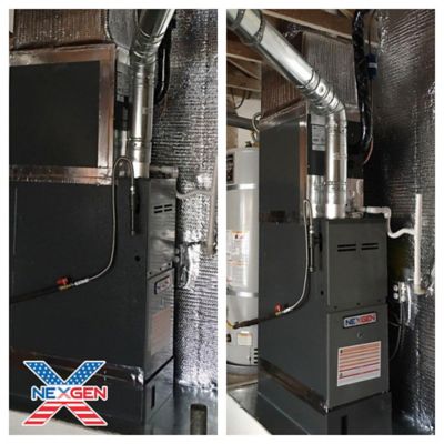 Split image a a furnace install