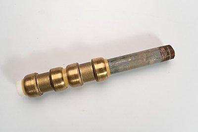 A worn galvanized steel pipe