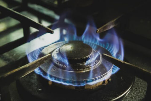 gas stove burning