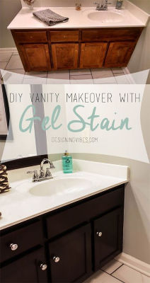 DIY Vanity Makeover with Gel Stain graphic