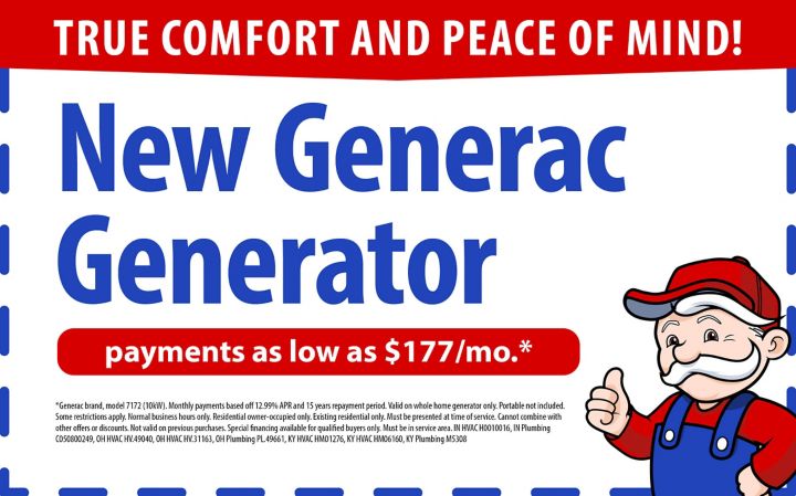 New Generac Generator Payments as low as $177/month
