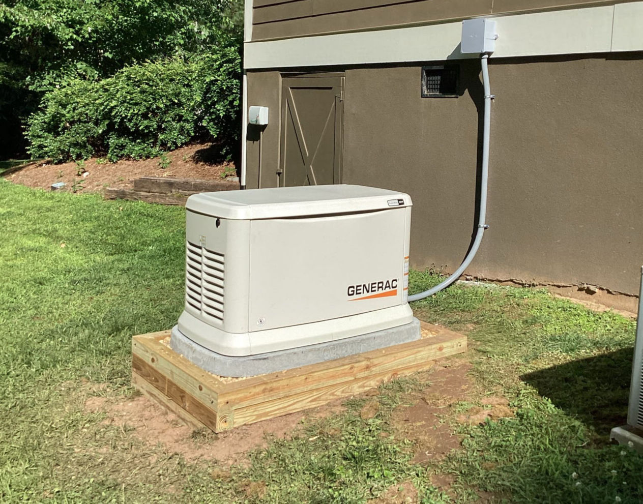 Generac generator in yard