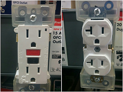 GFCI outlet next to a standard outlet
