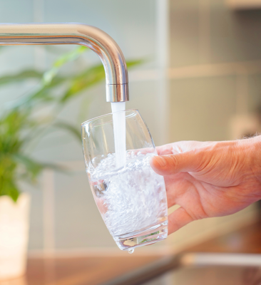 Filling a glass up with water