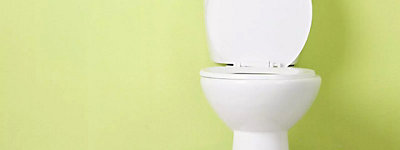 White toilet bowl against a green wall - Williams Comfort Air Heating, Cooling, Plumbing & More