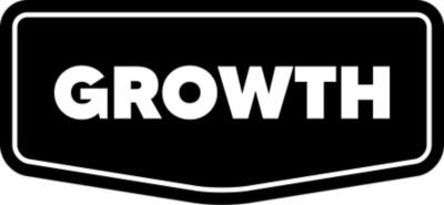 Black badge with the word Growth