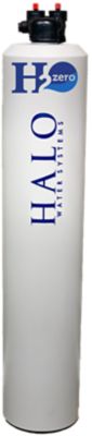 Closeup of the Halo H2Zero whole-home water filter tank