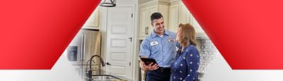 Plumber with Tucson homeowner