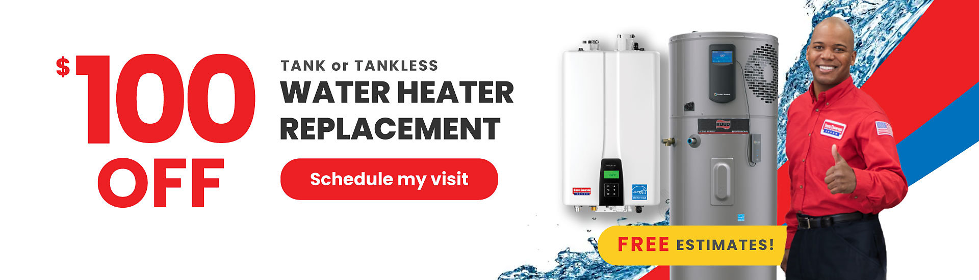 $100 OFF Water Heater Replacement