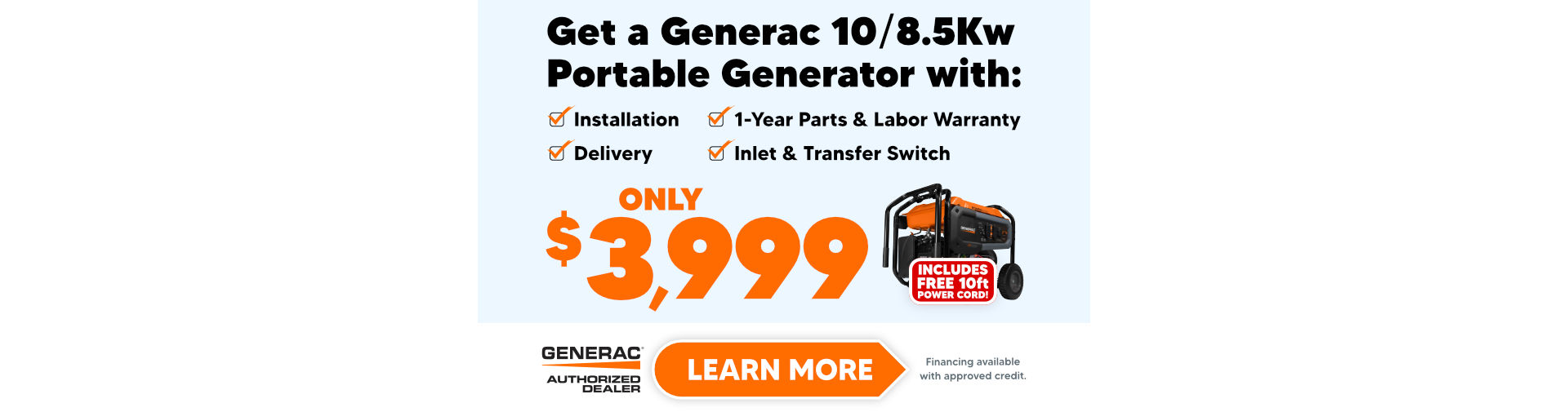 Get a new portable generator with installation