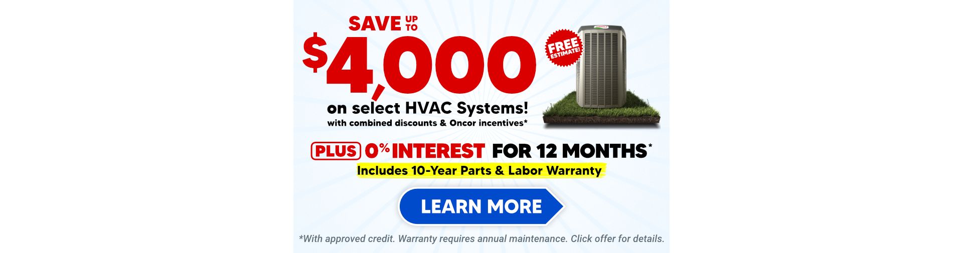 Save up to $4,000 on select HVAC systems