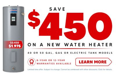 Save $450 on a New Tank Water Heater