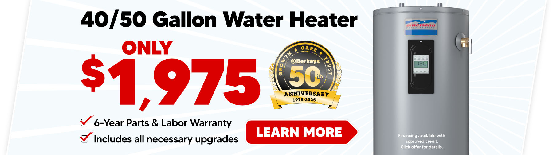 American Tank Water Heater for only $1975