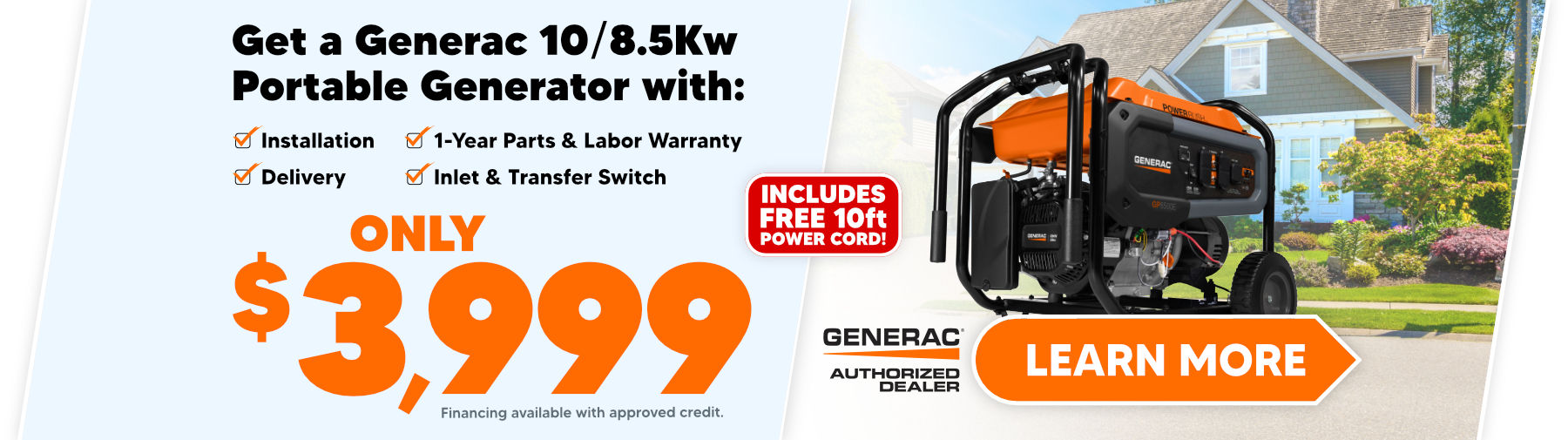 Generac Portable Generator for only $3999