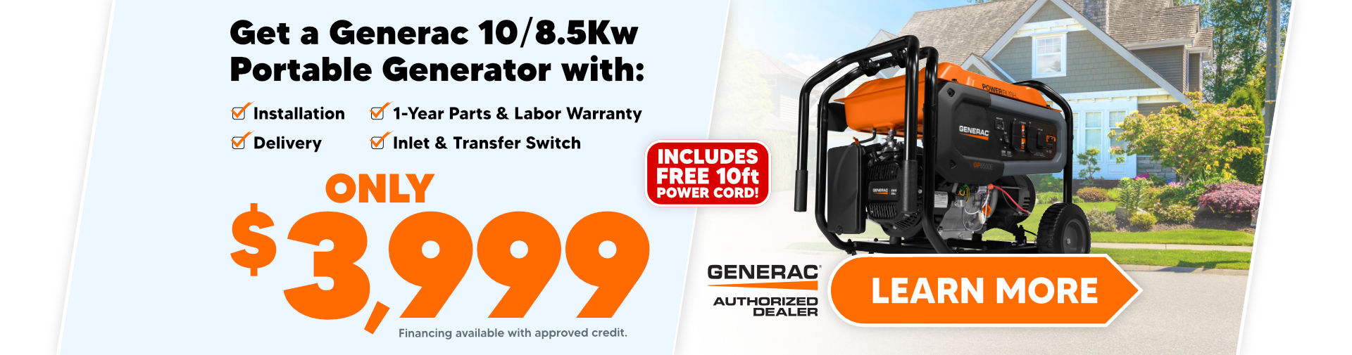 Generac Portable Generator for only $3999