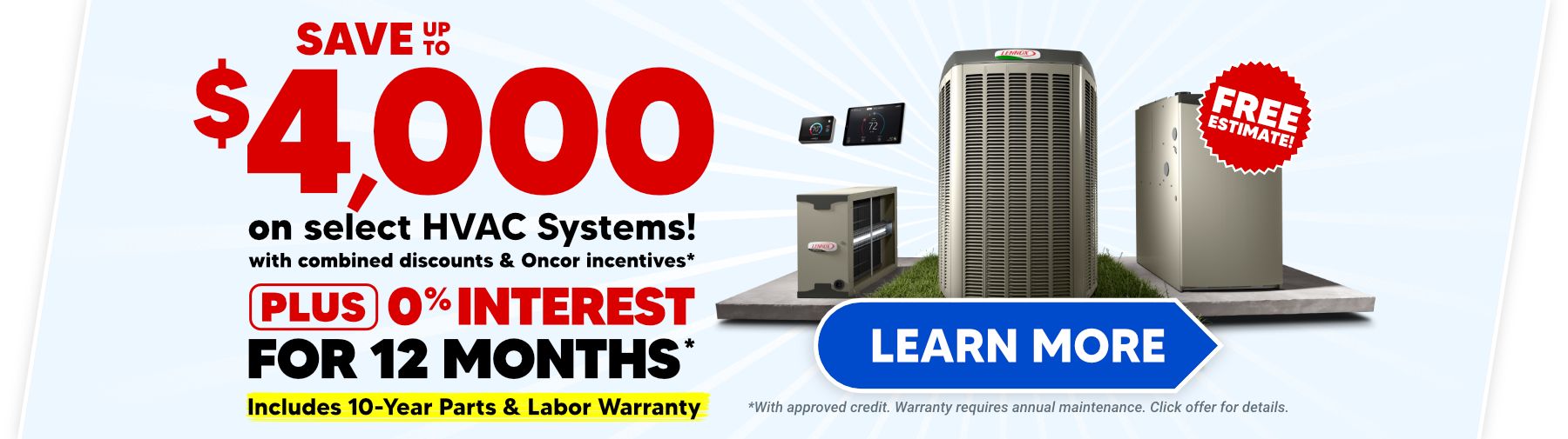 Save up to $4,000 on select HVAC systems