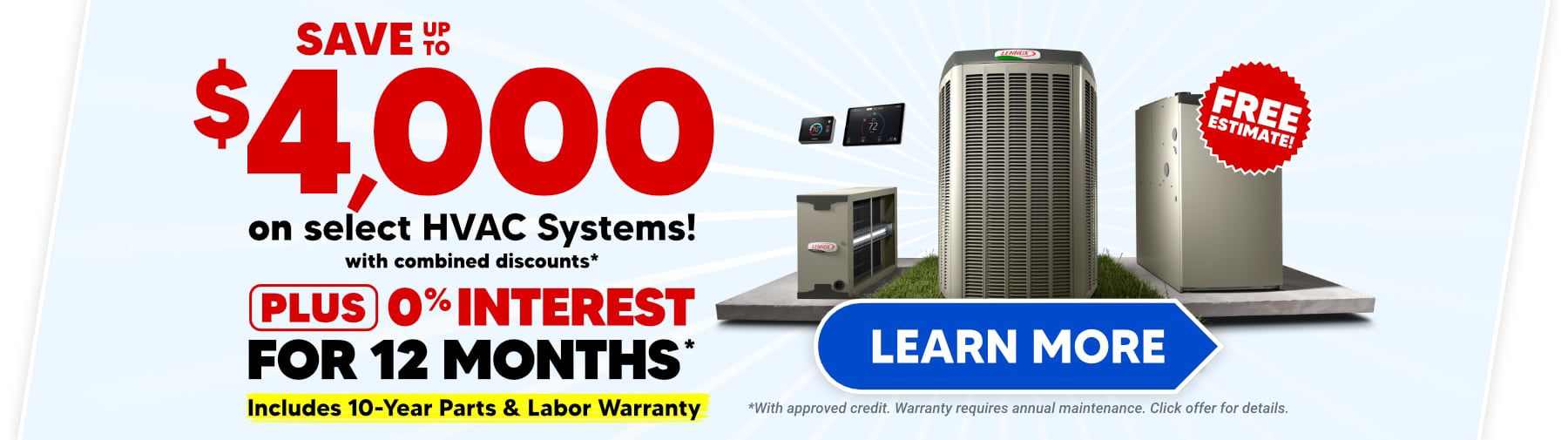 Save up to $4,000 on select HVAC Systems