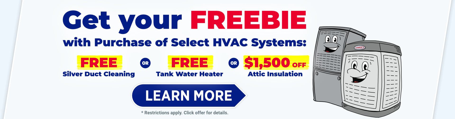 Get One Free Item with HVAC System Purchase