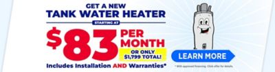 Get a new Tank Water Water for $83 per Month