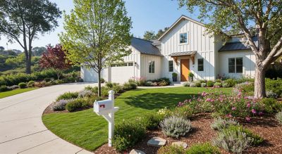 Home in Anaheim hills with white mailbox