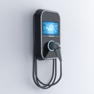 EV charging station on wall