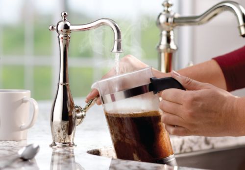 hot water dispenser at kitchen sink