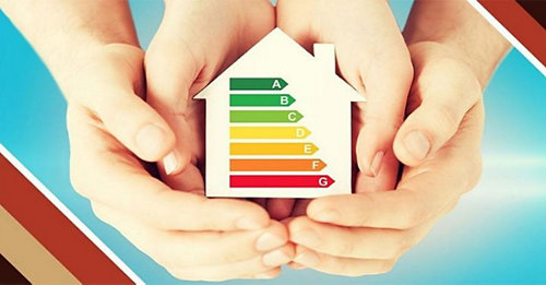 A color-coded chart for energy efficiency ratings