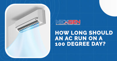 How long should an ac run on a 100 degree