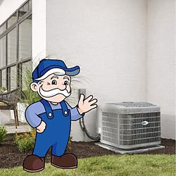 Lindstrom HVAC techs repairing an AC unit