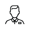 An outline of a technician.