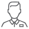 An outline of a technician.