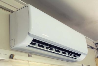 Air conditioner machine inside office building.