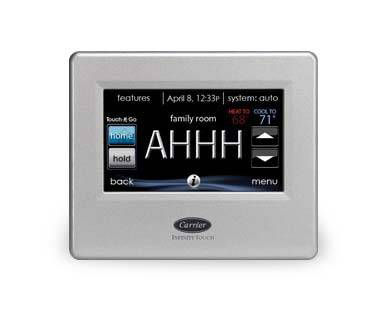Infinity thermostat with AHHH on screen