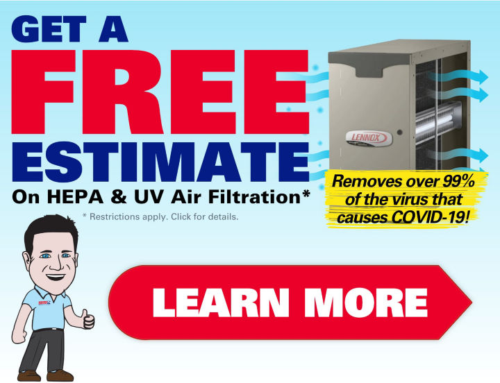 Free estimate on HEPA filter and UV air filter